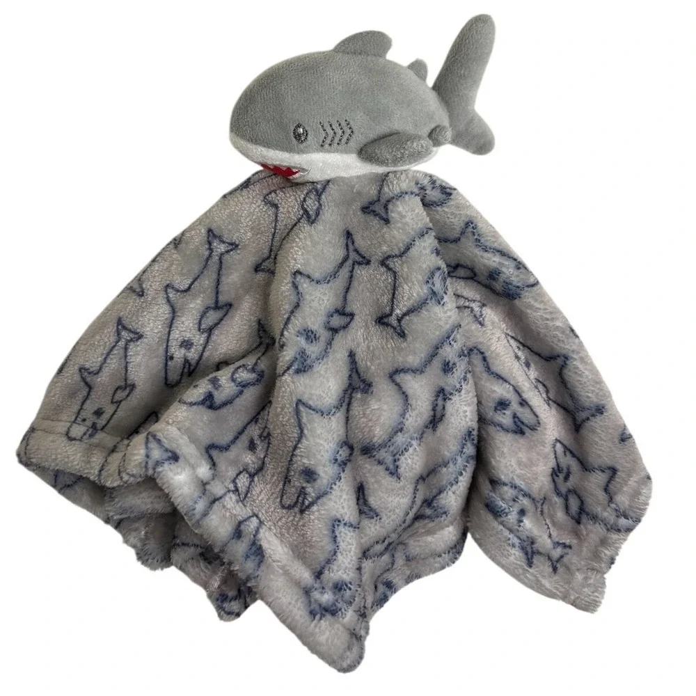 Hudson HB Baby Shark Lovey Security Blanket Grey Blue VERY FAST SHIPPING